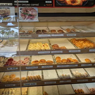 a display case full of donuts