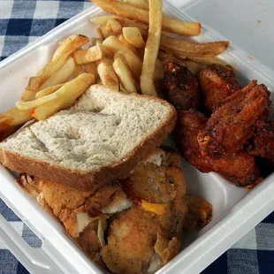 Fish Sandwich &amp; Wings