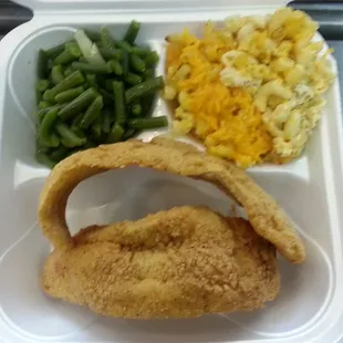 Fried Whiting, Mac &amp; Cheese and Green Beans