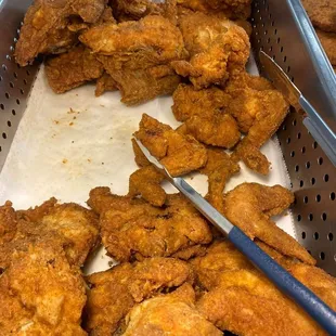 The fried chicken is PERFECTLY fried y'all.The skin... If you know you know
