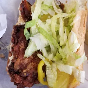 Ordered a chicken  cutlet and got this burnt sub.. definitely not the same owners