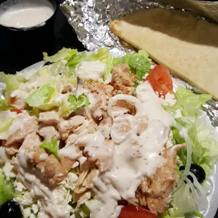Chicken kabob salad, awesome lunch special. Only $8.49.