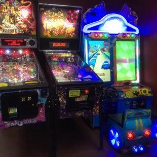 Coin machine next to toddler video game.