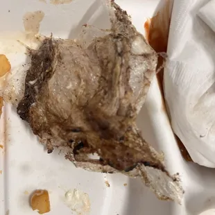 Plastic taken off burger