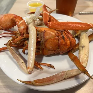 Lobster and crab legs