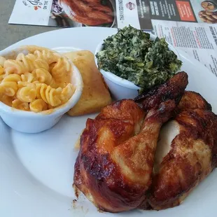 Always forget how this location is not whats up...chicken has a sweet taste, sides not like olden days; macaroni tough.  #sigh