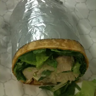 Half of the chicken caesar wrap - delicious!