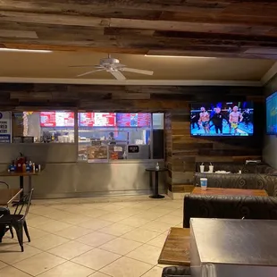 the inside of a restaurant