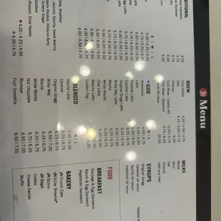 menu