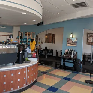 the interior of a coffee shop