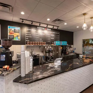 a coffee shop counter