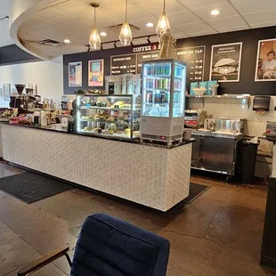 the interior of a coffee shop
