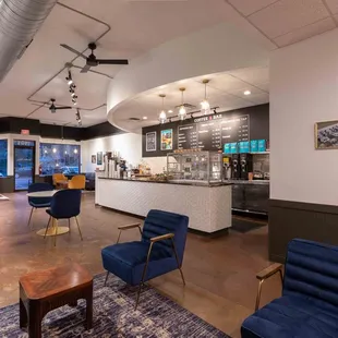 the interior of a coffee shop