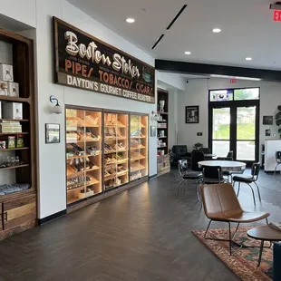 the interior of a coffee shop