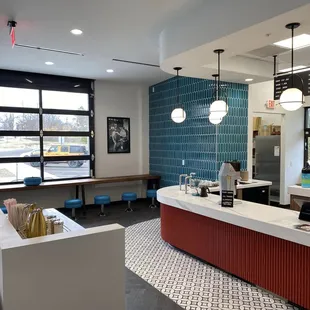 the interior of a coffee shop