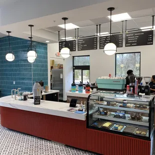 the interior of a coffee shop