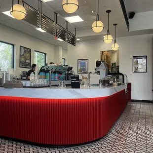 the interior of a coffee shop