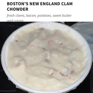 a bowl of clam chower