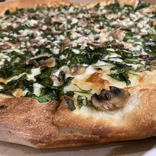 Spinach, Garlic And Mushroom Pizza...