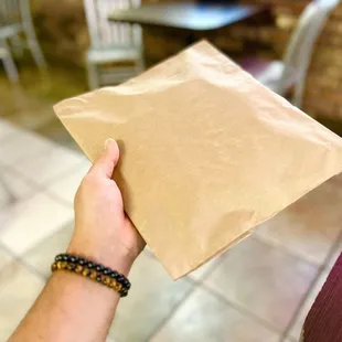 I couldn't finish the last slice. To-Go it is. They'll wrap it up for you.