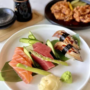 sushi and sashimi, food, sashimi, sushi