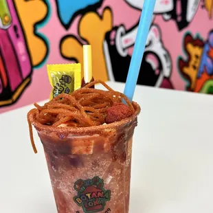 a close up of a drink