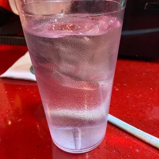 a glass of water