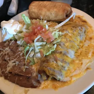 Enchilada and Mini Chimichanga Combination