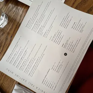 Brunch menu.