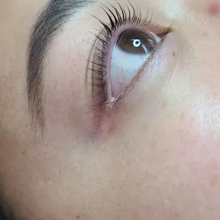 Fresh lash lift with brow threading