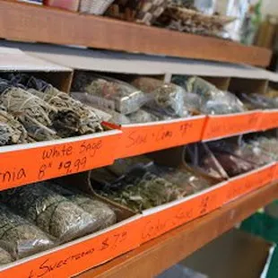 We have a wide variety of sage and other metaphysical items.
