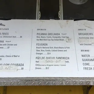 Menu (October 2021)