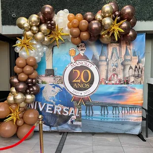 the entrance to the 20th anniversary celebration