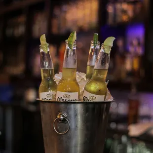 Beer buckets available.
