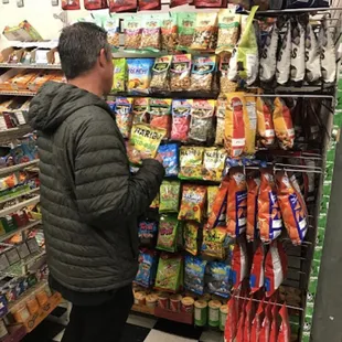 a man shopping in a grocery store