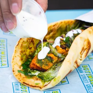 IG @kenty_eats | chicken tikka roll