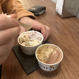 two bowls of gelato