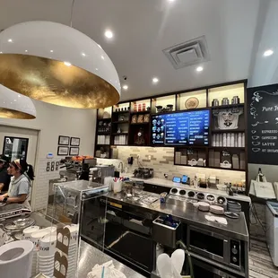 the interior of a cafe