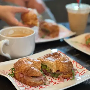 Perfect Hot Latte and a Freshly made croissant...So yummy