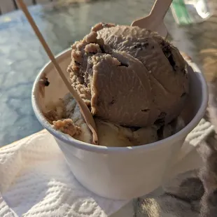 a scoop of ice cream in a bowl