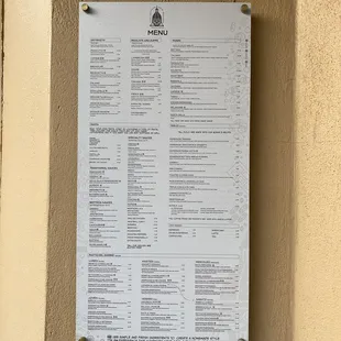 menu
