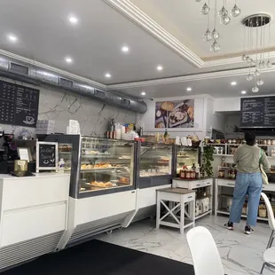 the interior of a cafe