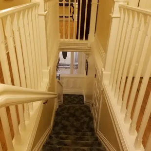Stairs down to first level