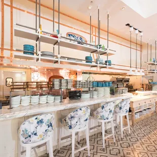 Enjoy dinner overlooking the open kitchen.