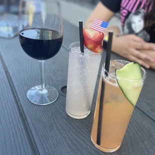 two drinks on a table