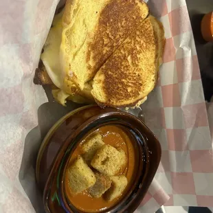 GRILLED CHEESE and tomato soup