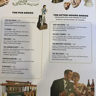 Cocktail menu