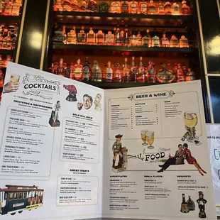 Bar menu