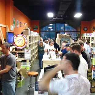 a large group of people in a store