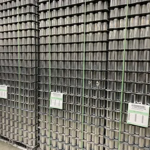Cans waiting to be filled.